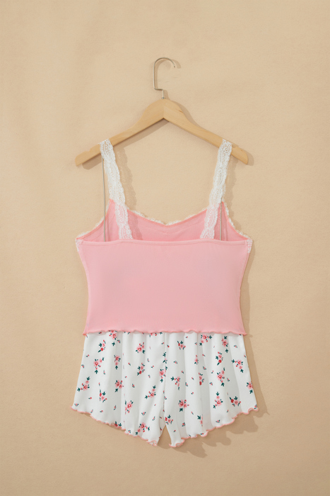 Floral Breeze Ribbed Lounge Set.