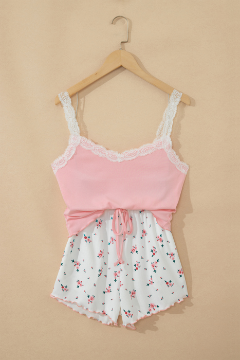 Floral Breeze Ribbed Lounge Set.