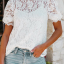  High Neck Lace Noelle Blouse | S-XL