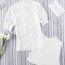  High Neck Lace Noelle Blouse | S-XL