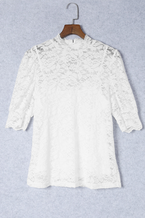 High Neck Lace Noelle Blouse | S-XL
