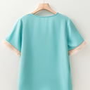  Delicate Lace Trim V-Neck Blouse | S-XL