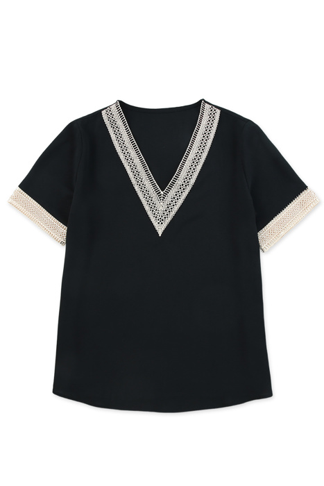 Delicate Lace Trim V-Neck Blouse | S-XL