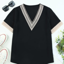  Delicate Lace Trim V-Neck Blouse | S-XL