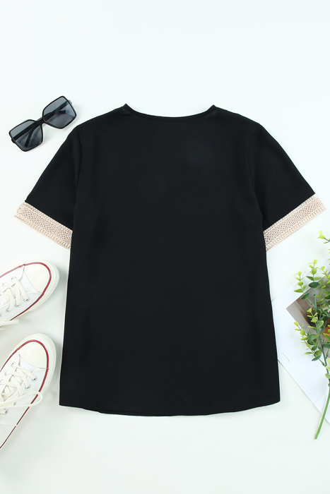Delicate Lace Trim V-Neck Blouse | S-XL