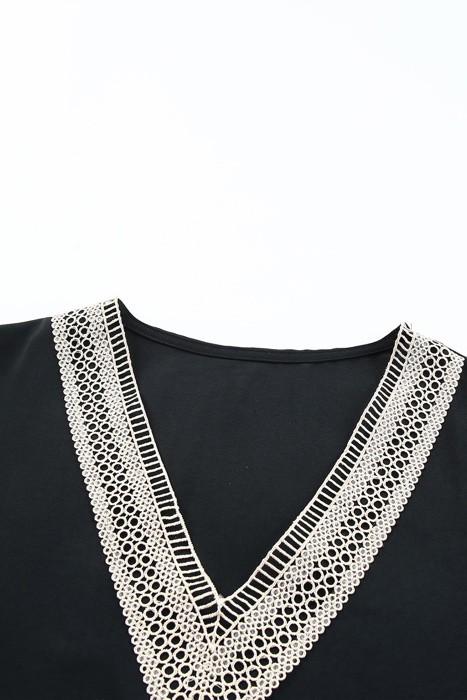 Delicate Lace Trim V-Neck Blouse | S-XL
