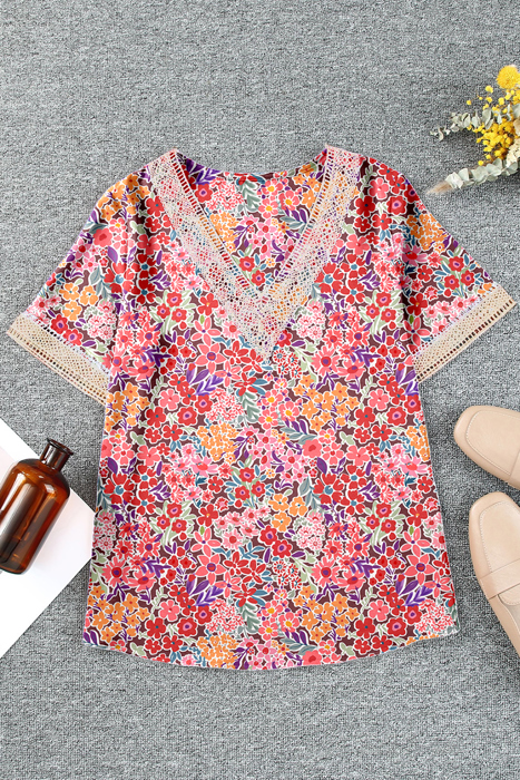 Delicate Lace Trim V-Neck Blouse | S-XL