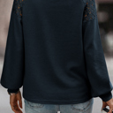  Textured Lace Sleeve Pullover | S-2XL