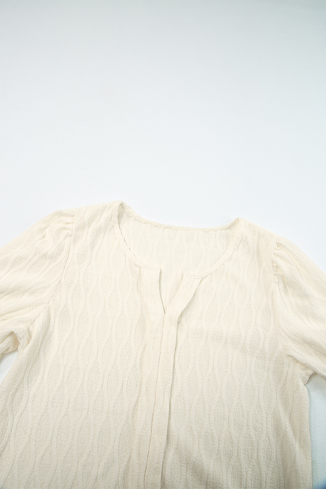 Spring Whisper Textured Puff Sleeve Blouse | S-2XL