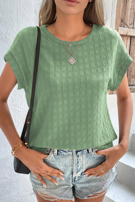 Color Textured Batwing Sleeve Top | S-XL