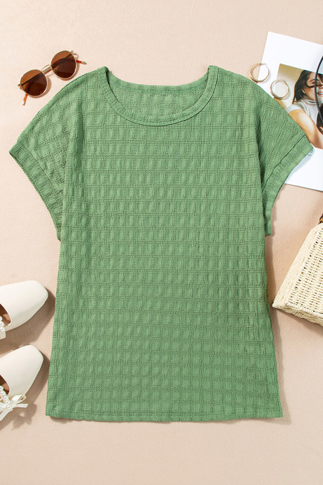 Color Textured Batwing Sleeve Top | S-XL