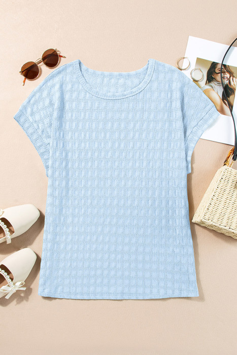 Color Textured Batwing Sleeve Top | S-XL