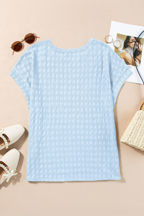 Color Textured Batwing Sleeve Top | S-XL