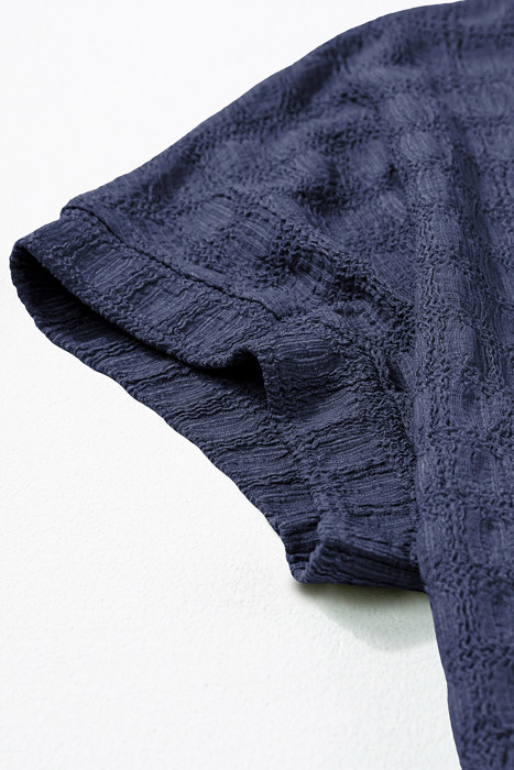 Color Textured Batwing Sleeve Top | S-XL