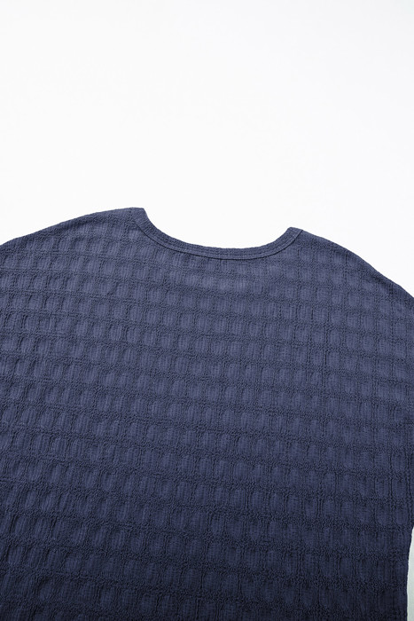 Color Textured Batwing Sleeve Top | S-XL