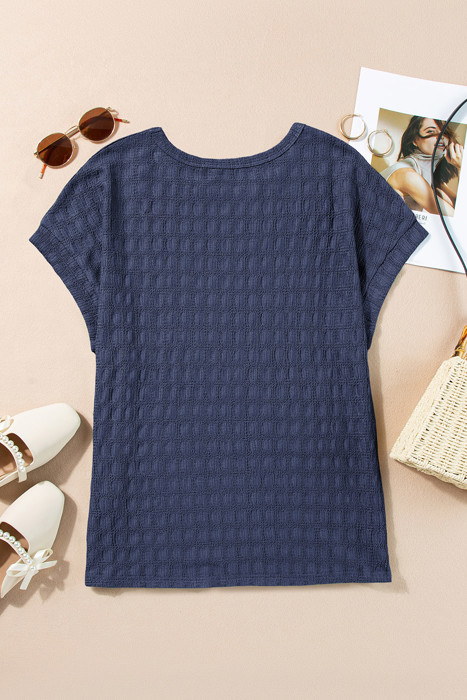Color Textured Batwing Sleeve Top | S-XL