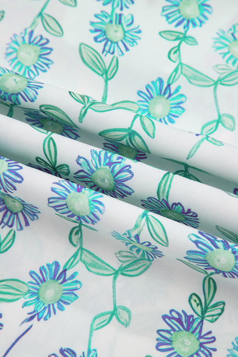 Floral Print Patchwork Flutter Sleeve Blouse | S-XL