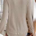  Texture Rounded Hem Ribbed Knit Pullover | S-XL
