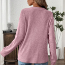  Ribbed  Henley Knit Front Pouch Pocket Top | S-XL