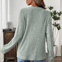  Ribbed  Henley Knit Front Pouch Pocket Top | S-XL