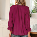  Wild Grace Leopard Trim Blouse | S-XL