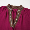  Wild Grace Leopard Trim Blouse | S-XL