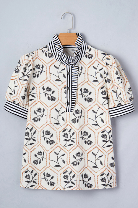 Patchwork Petals Button Top | S-XL