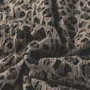  Textured Leopard Print Crew Neck Short Sleeve Top | S-XL