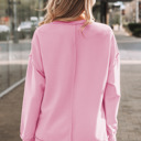  Ribbed Exposed Seam Detail Drop Shoulder Baggy Pullover |  S-XL