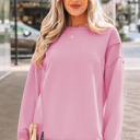  Ribbed Exposed Seam Detail Drop Shoulder Baggy Pullover |  S-XL
