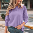  Ribbed Exposed Seam Detail Drop Shoulder Baggy Pullover |  S-XL