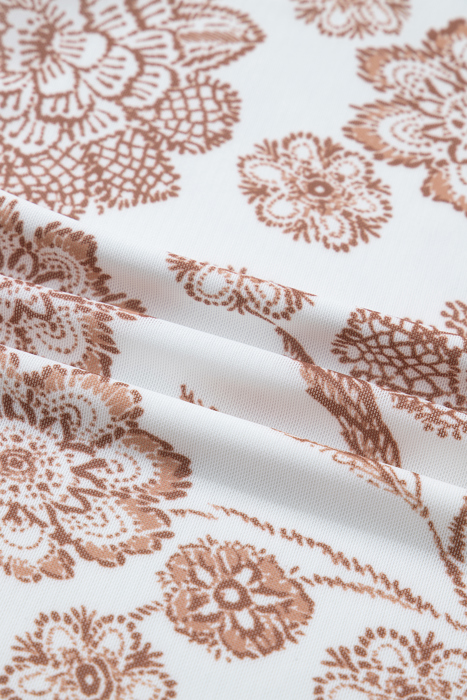 Thumbhole Long Sleeve Floral Print Mesh Top | S-XL
