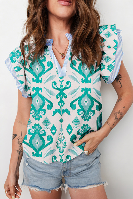 Bohemian Stripe Flutter Top | S-XL