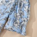  Flora Stripe Polo Blouse | S-XL