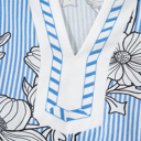  Flora Stripe Polo Blouse | S-XL