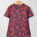  Retro Floral Printed Mesh Short Sleeve Top | S-XL