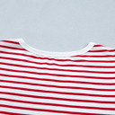  Stripe Trim Round Neck Short Puff Sleeve Top | S-XL
