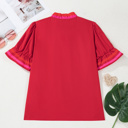  Flame Stripe Ruffle Blouse | S-XL