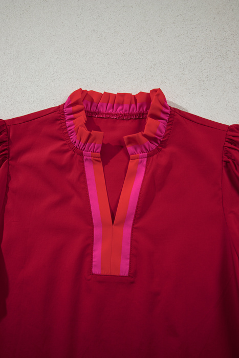 Flame Stripe Ruffle Blouse | S-XL