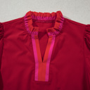  Flame Stripe Ruffle Blouse | S-XL