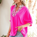  Leopard Luxe Half Sleeve  Dolman Blouse | S-XL
