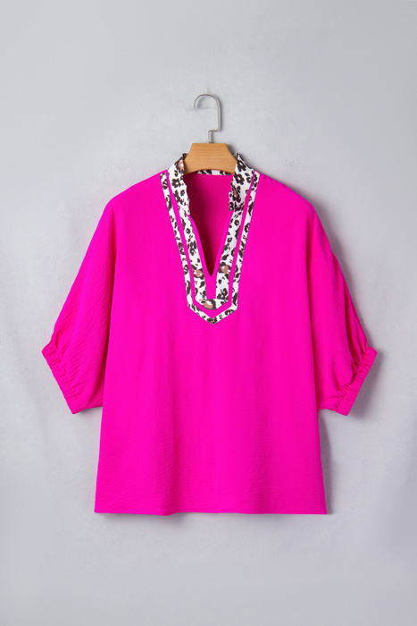 Leopard Luxe Half Sleeve  Dolman Blouse | S-XL
