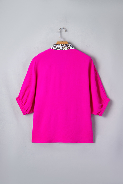 Leopard Luxe Half Sleeve  Dolman Blouse | S-XL
