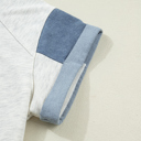  Denim Color Patchwork Polo Top | S-XL
