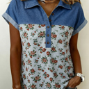  Gorgeous Retro Garden Denim Patchwork Buttoned Collar | S-XL