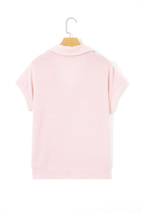 Sunny Day Collared Ribbed Pocket Top | S-XL