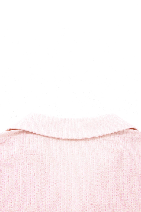 Sunny Day Collared Ribbed Pocket Top | S-XL
