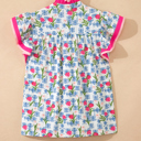  Floral Breeze Colorblock Flutter Sleeve Blouse | S-XL