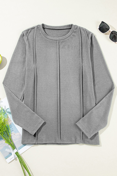 All-Day Seam Detail Layering Long Sleeve Top | S-2XL