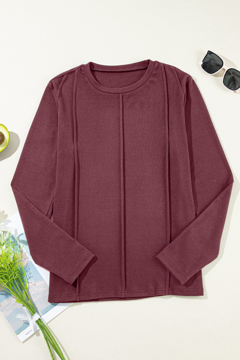 All-Day Seam Detail Layering Long Sleeve Top | S-2XL
